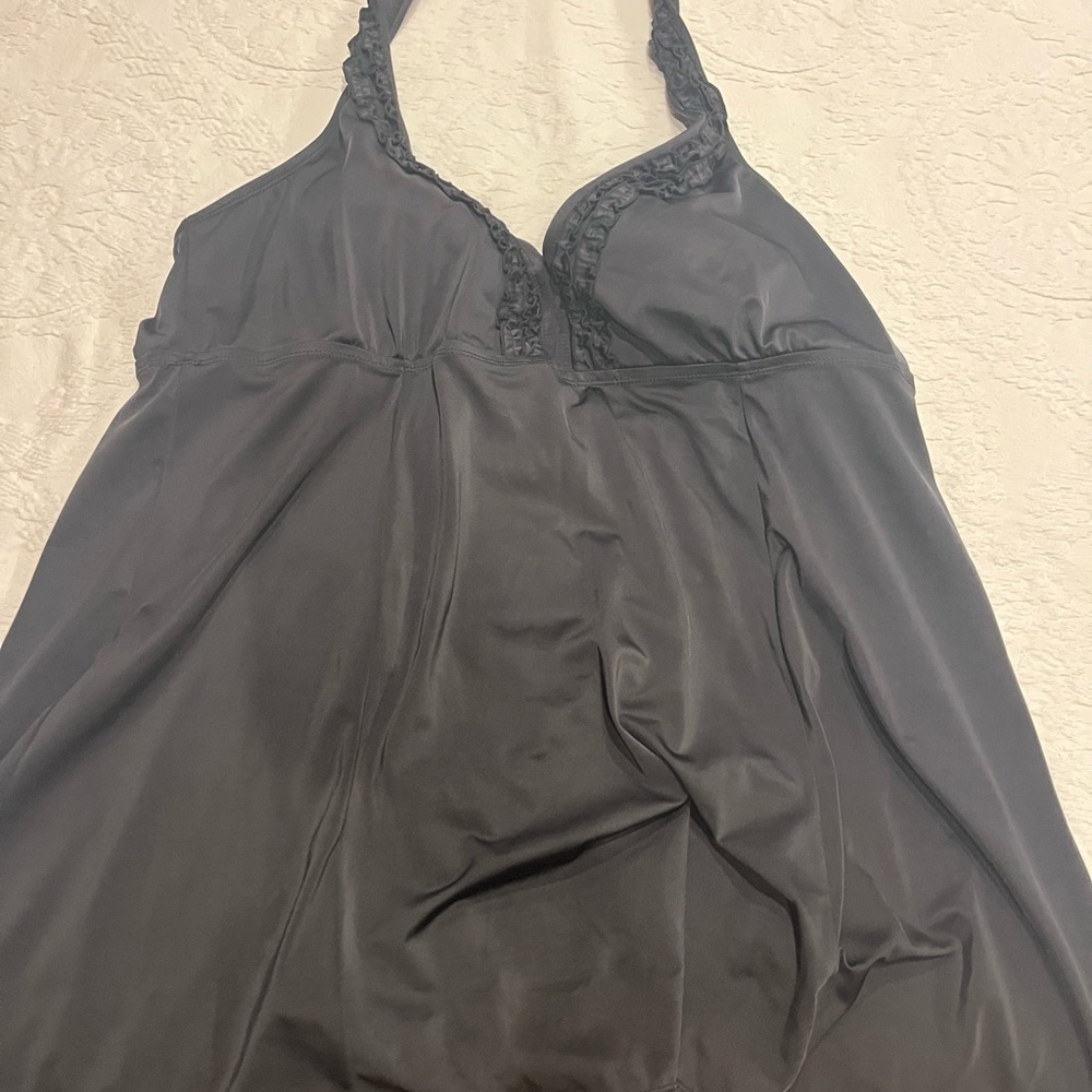 Jaclyn Smith Charcoal One Piece Swimsuit